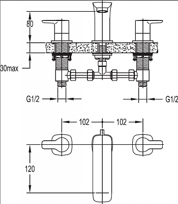 Смеситель на раковину  CEZARES TESORO-BLS-01 TESORO-F-BLS-01-W0