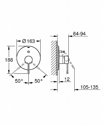 Смеситель Grohe Essence 19285001 для ванны с душем