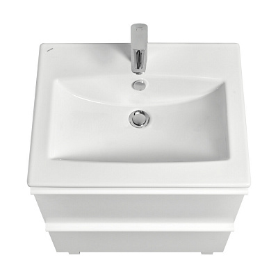 Тумба с раковиной Aquaton Хюгге 60 2 ящика белый матовый, 1A280701HG2B0