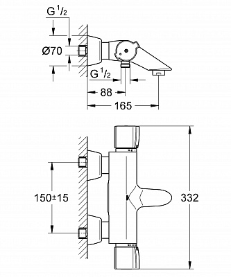 Смеситель для ванны GROHE GROHTHERM-2000 Special 34202000