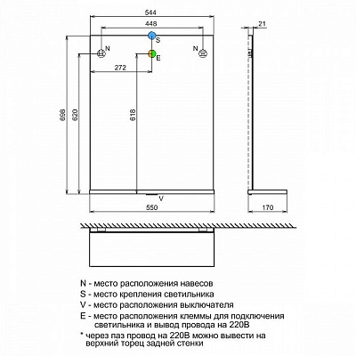 Зеркало Iddis Custo 55 US55W0i98
