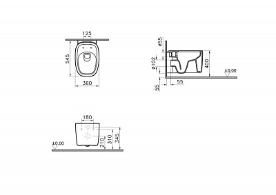 Унитаз подвесной Vitra Plural 7830B401-0075