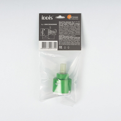 Картридж для смесителя, керамика, 35 мм, без ножек, 90°, cold-start mirror, IDDIS, 999C35D6SMMR