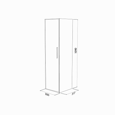 Пенал подвесной 30 см IDDIS Слайд Икс (Slide X) SLX30W0i97 белый