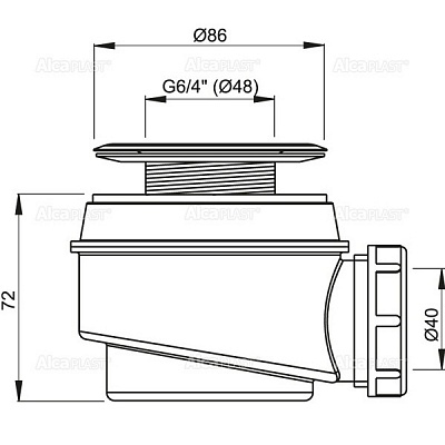 Сифон для душевого поддонa Alcaplast A46-60