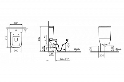 Унитаз-компакт Vitra S20 (сиденье микролифт) 9819В003-7202