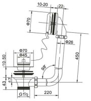 Слив-перелив для ванны BelBagno  BB-OVF-02-ORO золото