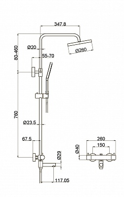 Душевая система с термостатом Timo Saona SX-1010/00 хром