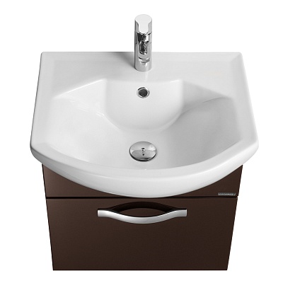 Тумба без раковины подвесная Акватон Ария 50 тёмно-коричневая 1A140301AA430