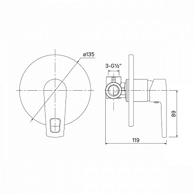 Смеситель встраиваемый IDDIS Runo RUNSB00I66