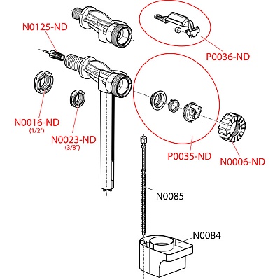Впускной механизм с боковой подводкой AlcaPlast A15-3/8