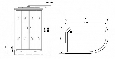 Душевая кабина Niagara NG-903-01L 120х80х220