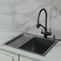 Кухонная мойка с левым крылом с дозатором РМС MRK-5851BL-R Набор 2 в 1