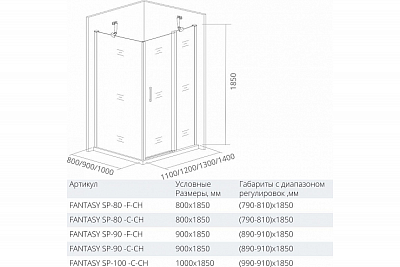 Боковая часть Good Door FANTASY SP-100-C-CH ФА00031