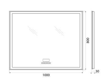 Зеркало BelBagno SPC-GRT-1000-800-LED-TCH-RAD