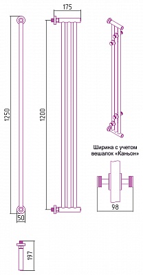 Полотенцесушитель водяной Сунержа Хорда ПП 1200х195