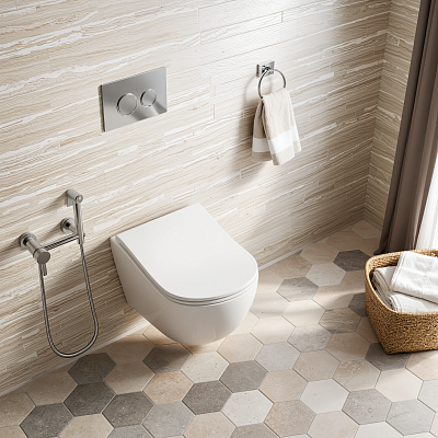 Унитаз подвесной безободковый торнадо D&K München DT1566516 микролифт