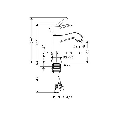 Смеситель для раковины Hansgrohe Metris Classic 31075000