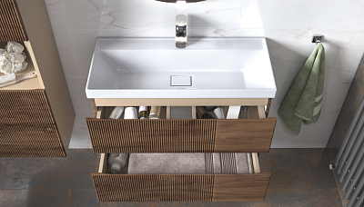 Тумба навесная под раковину Mondi 800-0-2 Velvex Madera Classica Slim