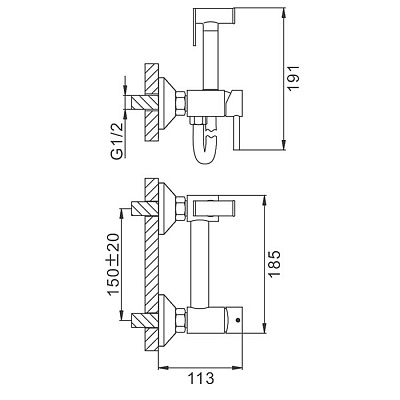 Гигиенический душ со сметителем сатин FRAP F7503-5