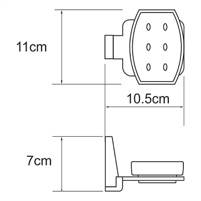 Мыльница для ванной стекло WasserKRAFT Lopau К-6029 хром