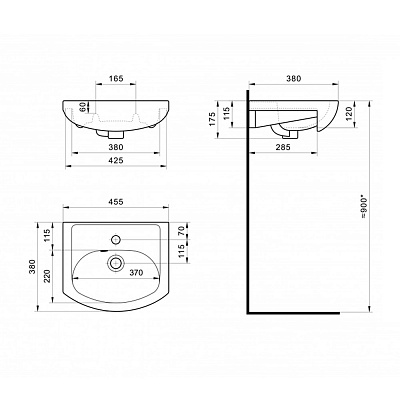 Раковина Santek Азов 45 1WH112449