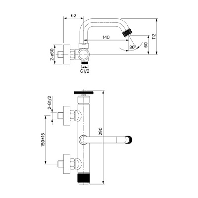 Смеситель для ванны IDDIS Grange GRAGMR2i02, графит