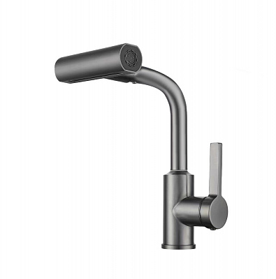 Смеситель для кухни с поворотной лейкой RUSH Tinos TI3732-17Grey