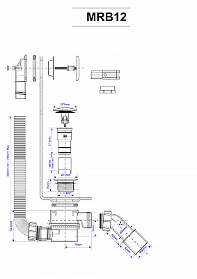 Сифон для ванны McAlpine MRB12 1 1/2 кнопка клик-клак
