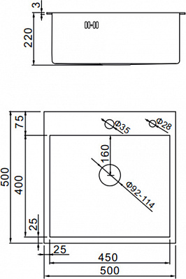 Мойка для кухни из нержавеющей стали Gerhans K35050