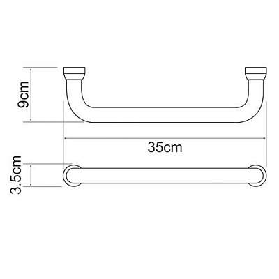 Поручень для ванны, 34 см WasserKRAFT K-1066