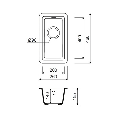 Гранитная мойка Iddis Tanto TU1P261i87