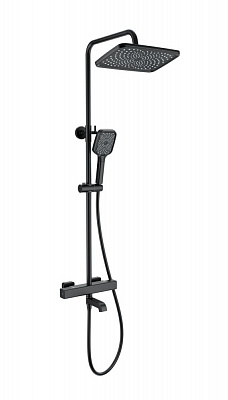 Душевая система с термостатом Wonzon & Woghand STAY 2, Черный матовый WW-B3016-T1-MB