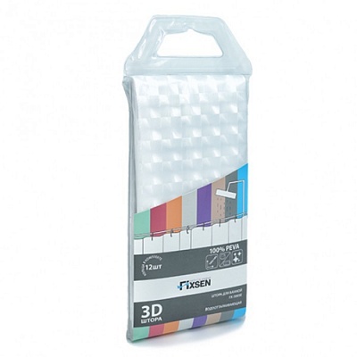 Шторка для ванной Fixsen FX-3003E прозрачная