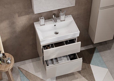 Тумба с раковиной Roca Oleta 60 капучино, 2 ящика, A857639515