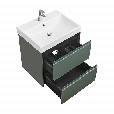 Тумба с раковиной Roca Ona 600 A857613513 2 ящика,зеленый матовый