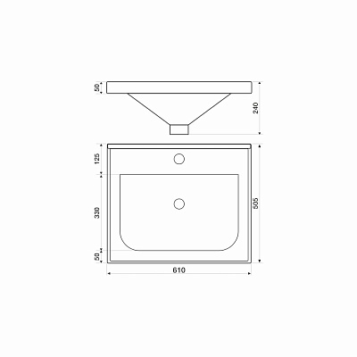 Pаковина керамическая MIRSANT Deep 60