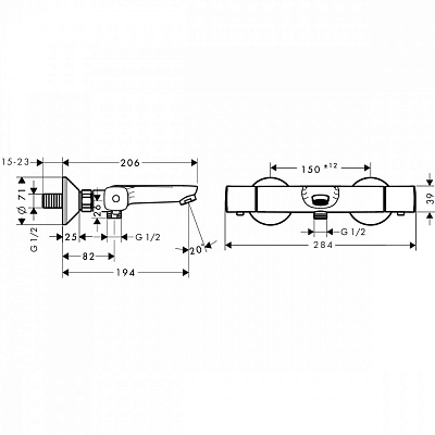 Hansgrohe Ecostat universal термостат для ванны 13123000 без душа