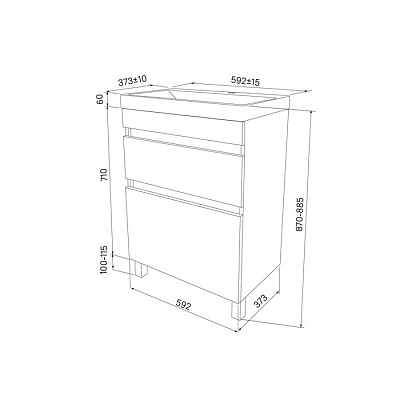 Тумба с раковиной 60 см Iddis Zodiac 60 ZOD6CBFi95K