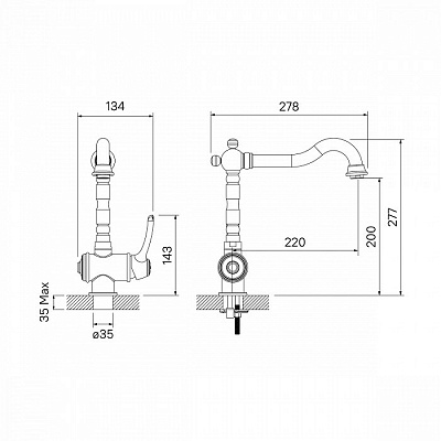 Смеситель для кухни Iddis Oldie OLDSBL0i05