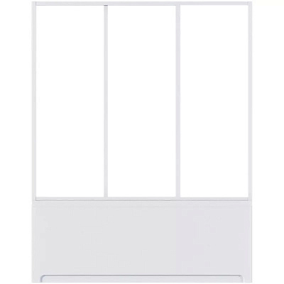 Шторка стеклянная на борт ванны Бриз,Верона,Ибица BAS ШТ00066 (3 створки прозрачное стекло)