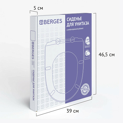 Сиденье для унитаза BERGES дюропласт Real Slim SO крепление микролифт, быстросъем, металл 010303