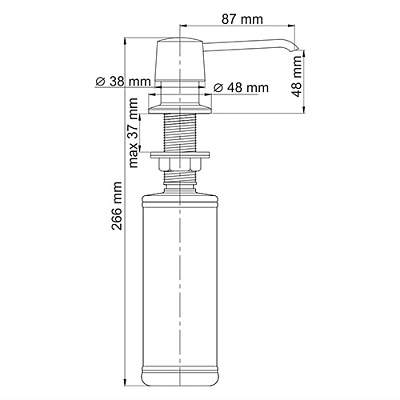 Встраиваемый дозатор для мыла, 320 ml WasserKRAFT K-1099