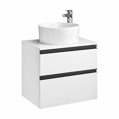 Тумба с раковиной Roca Domi 60 2 ящика A857458806, белый глянец