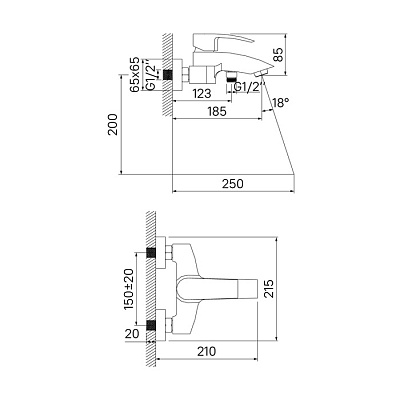 Смеситель для ванны Iddis Vane VANSB00i02WA