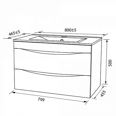 Тумба с раковиной Iddis Cloud 80 CLO80W0i95K