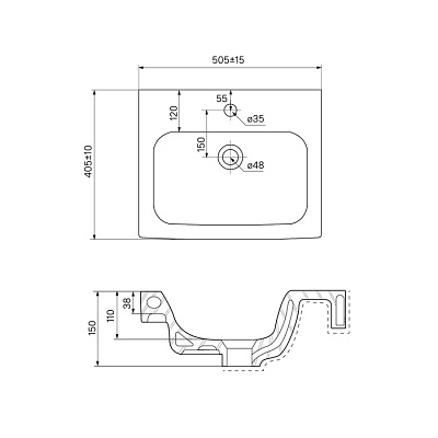 Тумба с раковиной, напольная Iddis Sena NSE50W1i95K 50 см, белая/под дерево