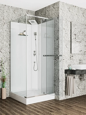 Душевая кабина 90х90х215-225 Ceruttispa стекло прозрачное MiMi90T