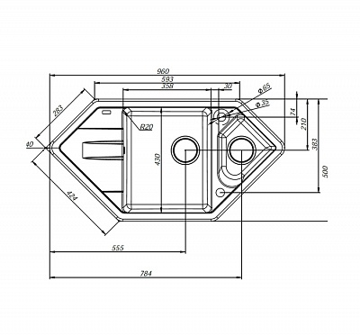 Гранитная мойка Iddis Vane G V28P965i87