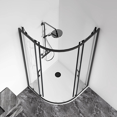 Душевой уголок GoodDoor Cube R-80-C-B 80х80 черный КУ00016